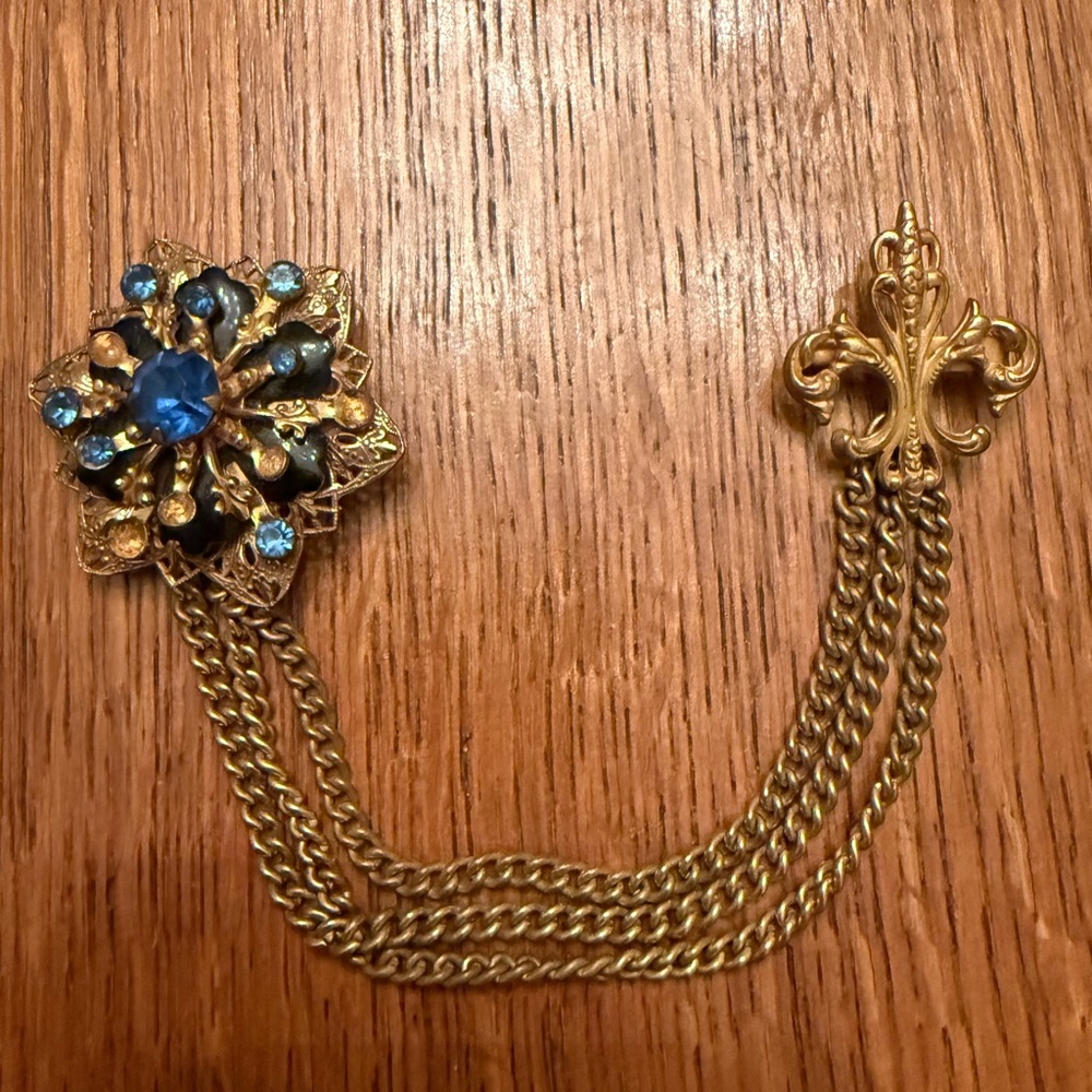 Vintage chatelaine brooch